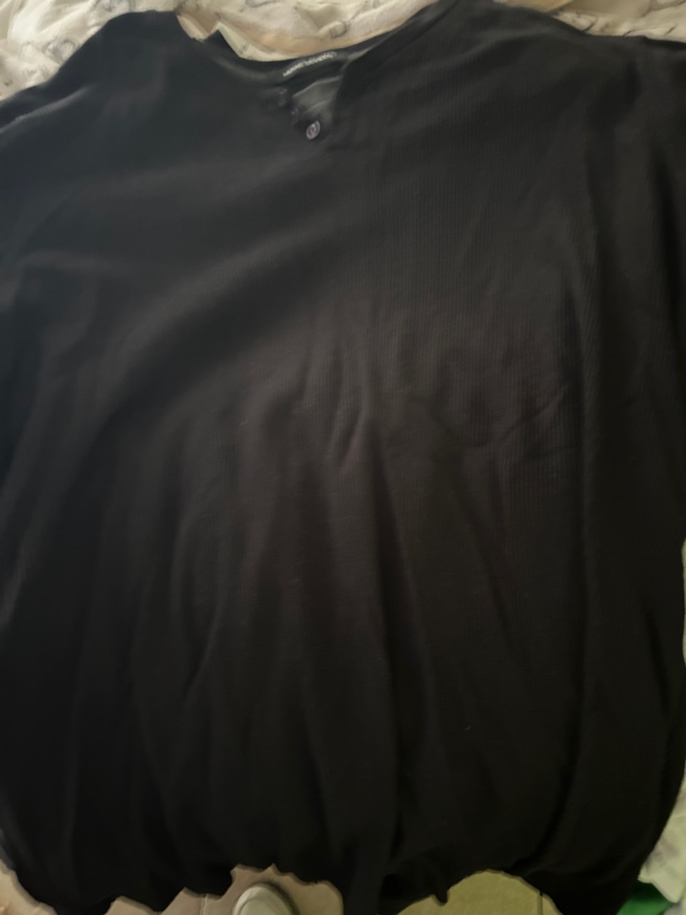 Men's Black Henley Shirt - Classic Casual